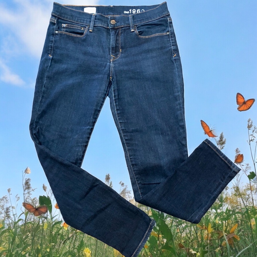 Gap 1960 Legging Jeans Stretch Denim Dark Wash Blue Jeggings 29 S SHORT